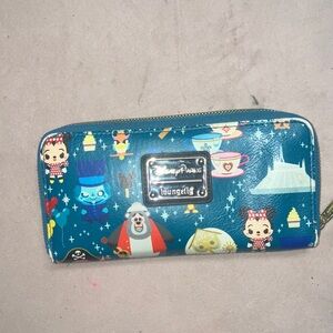 Loungefly Teal Disney Parks Character Zip Wallet